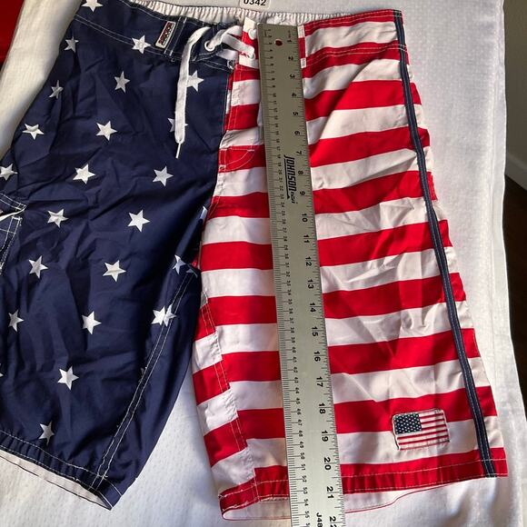 Exist Men Swim Trunks, size M, American Flag Red & Blue - Picture 3 of 10